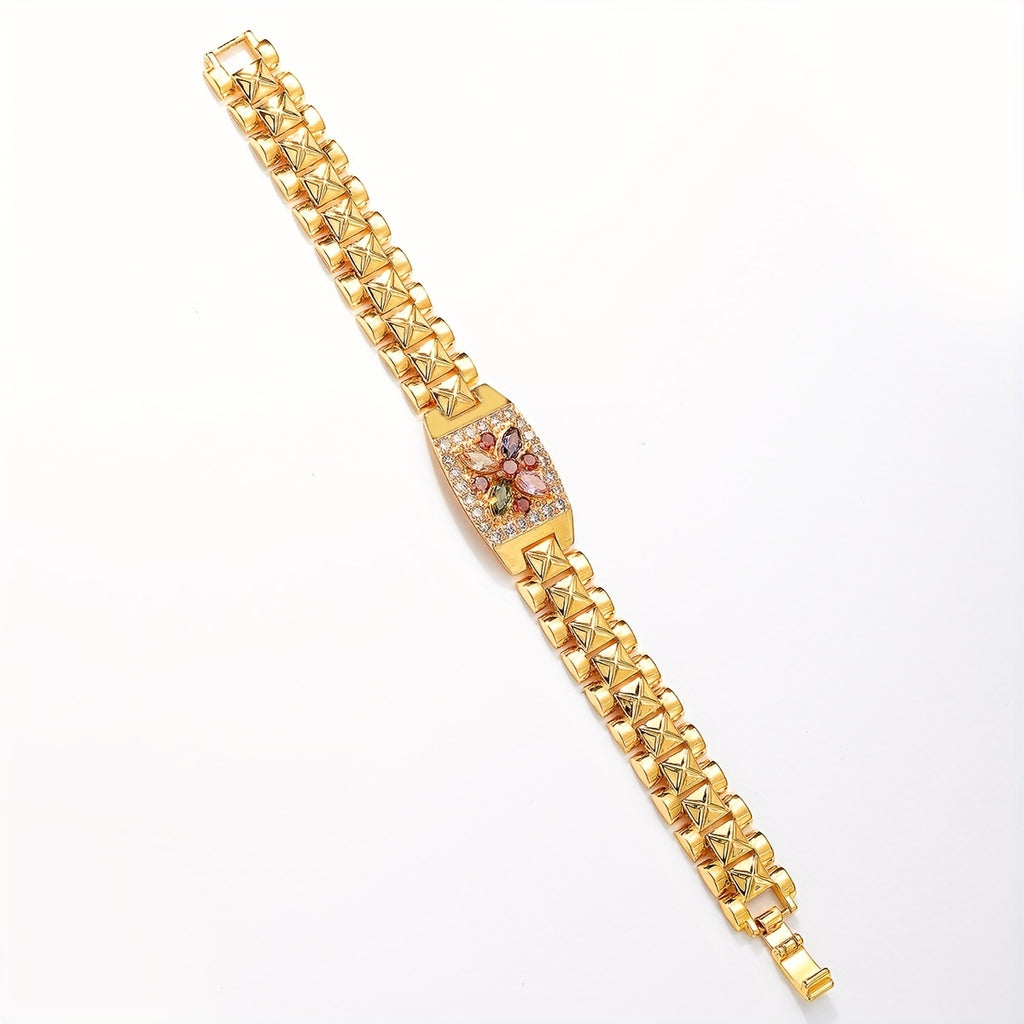 Bracelet "Éclosion Solaire" – Fleurs de Zircon