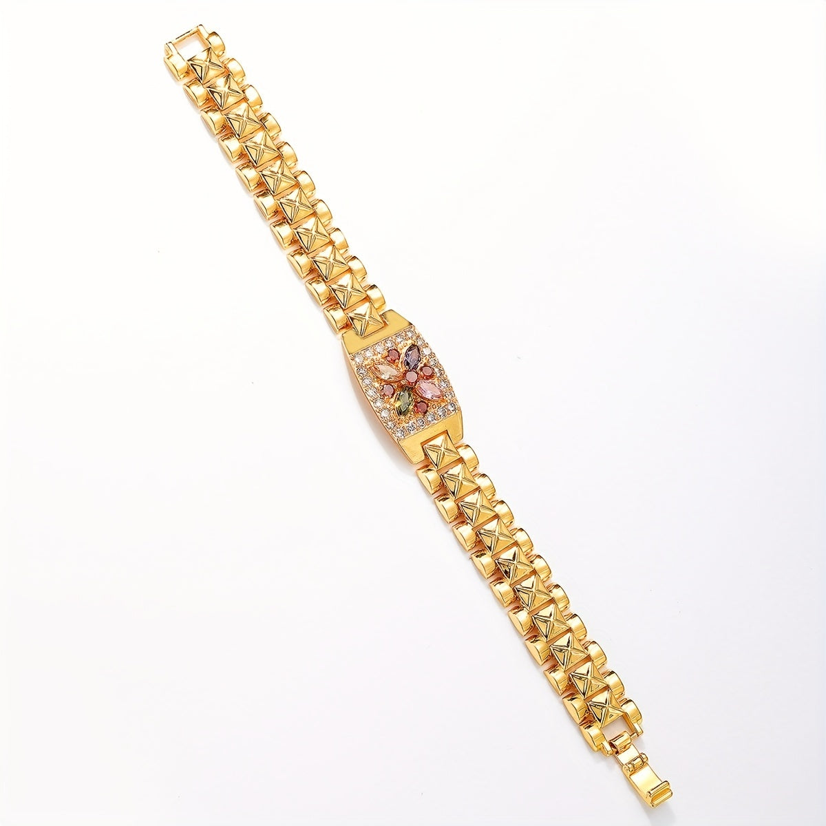 Bracelet "Éclosion Solaire" – Fleurs de Zircon