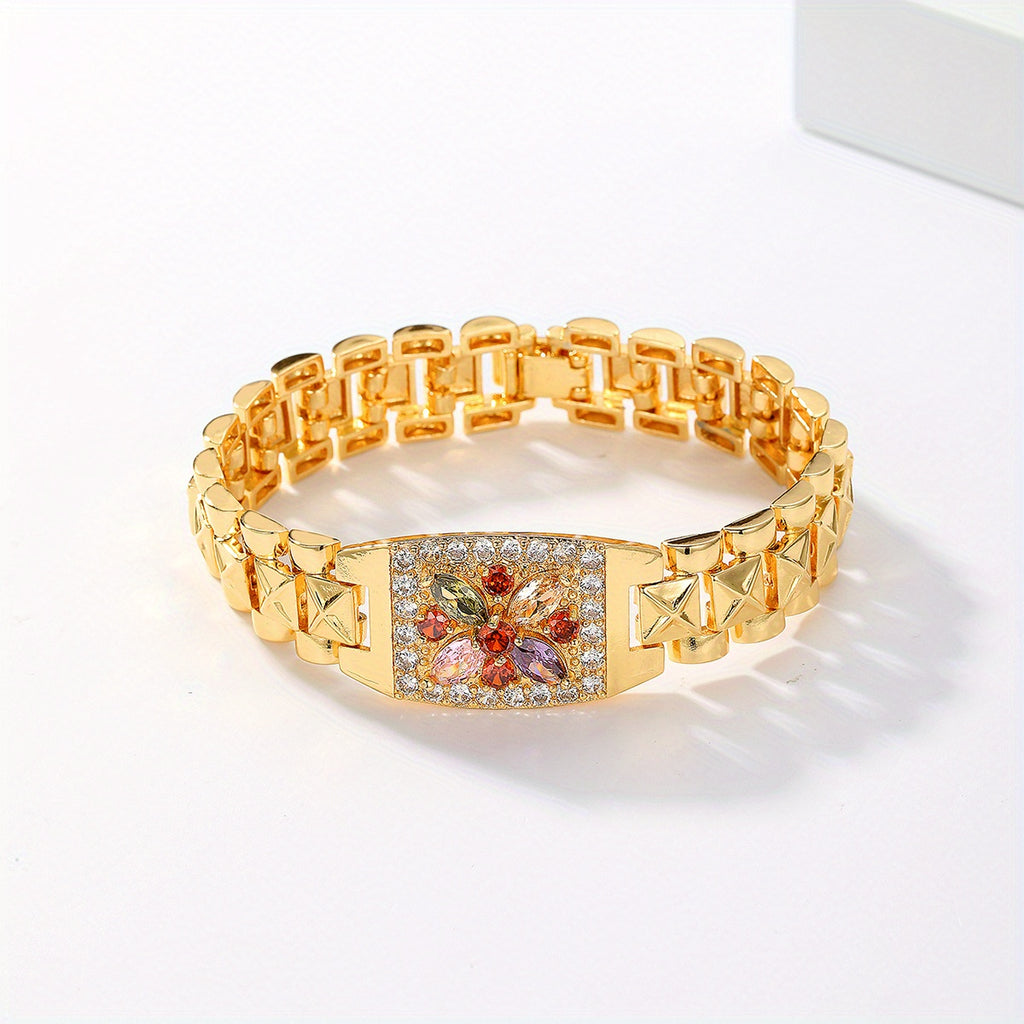Bracelet "Éclosion Solaire" – Fleurs de Zircon