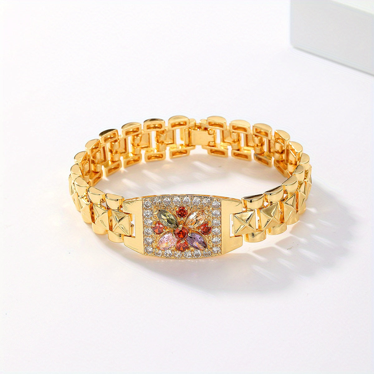 Bracelet "Éclosion Solaire" – Fleurs de Zircon