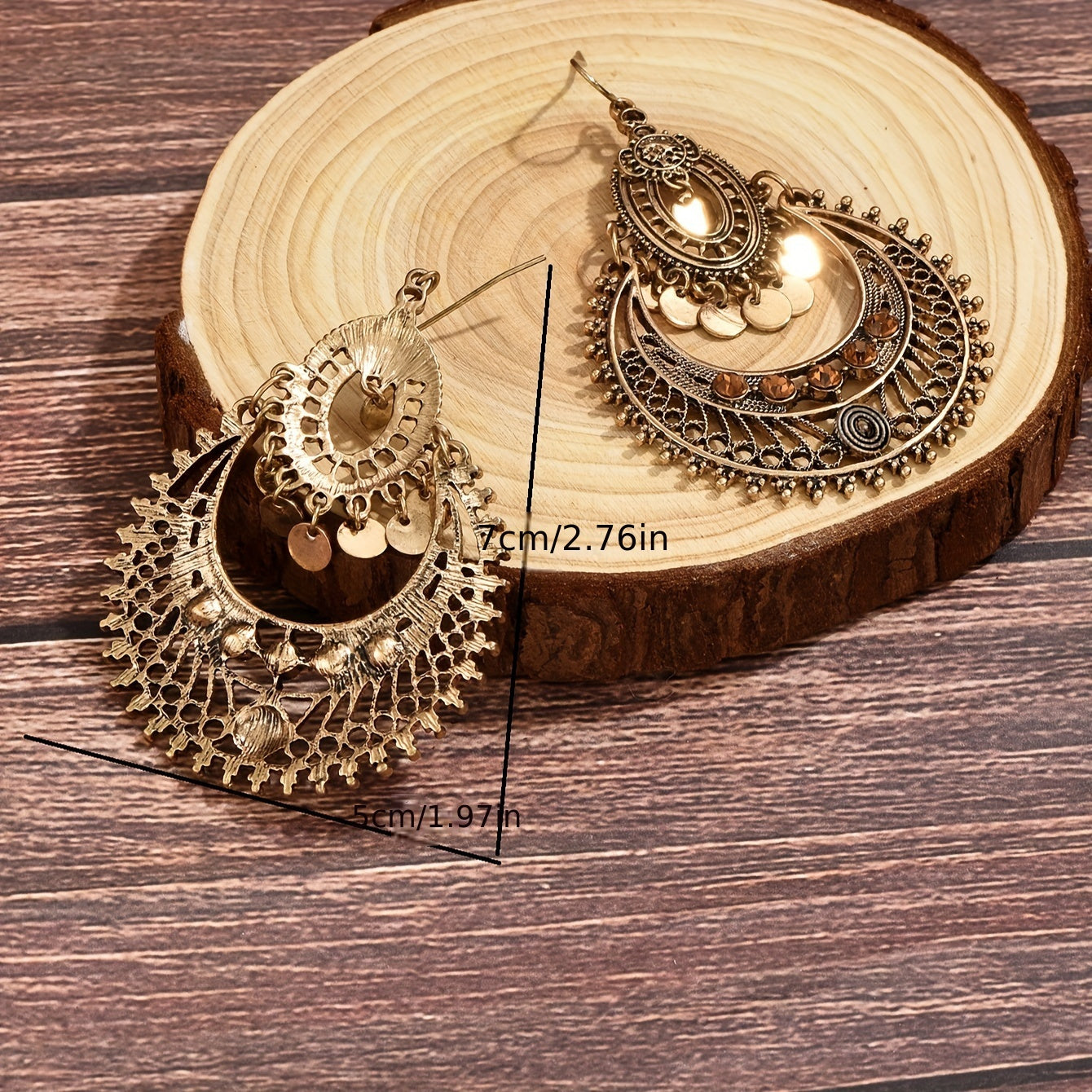Boucles d’Oreilles "Boho Chic" – Arabesques Évidées