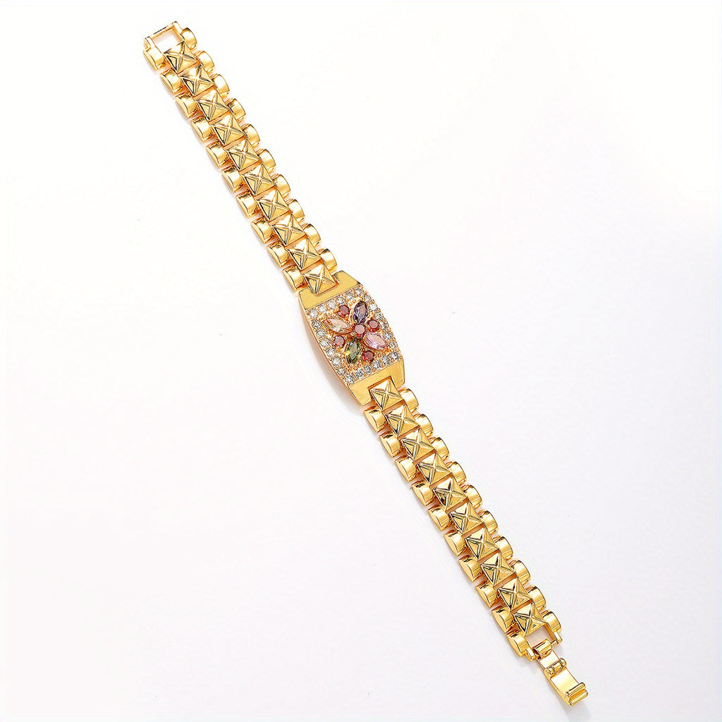 Bracelet "Éclosion Solaire" – Fleurs de Zircon