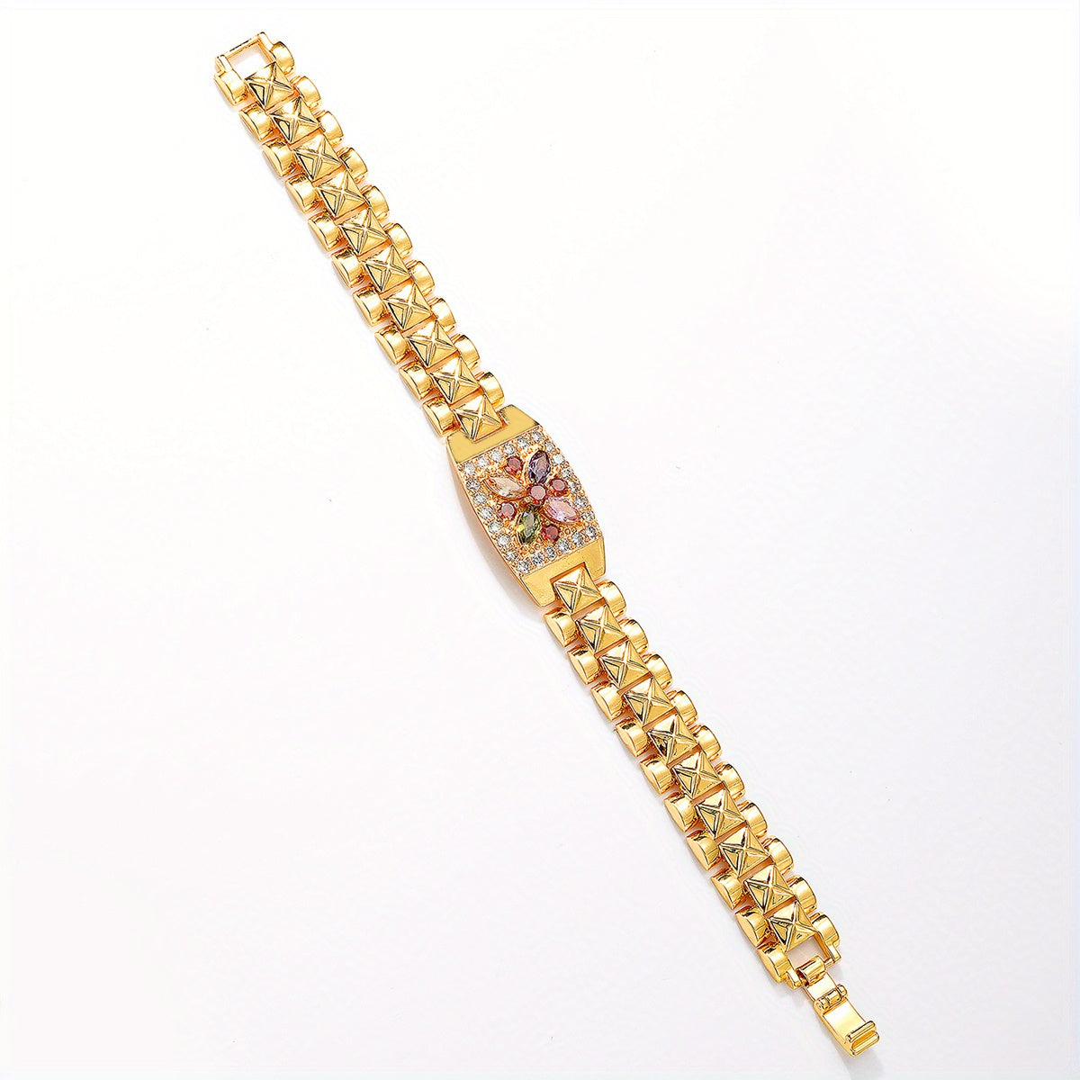 Bracelet "Éclosion Solaire" – Fleurs de Zircon