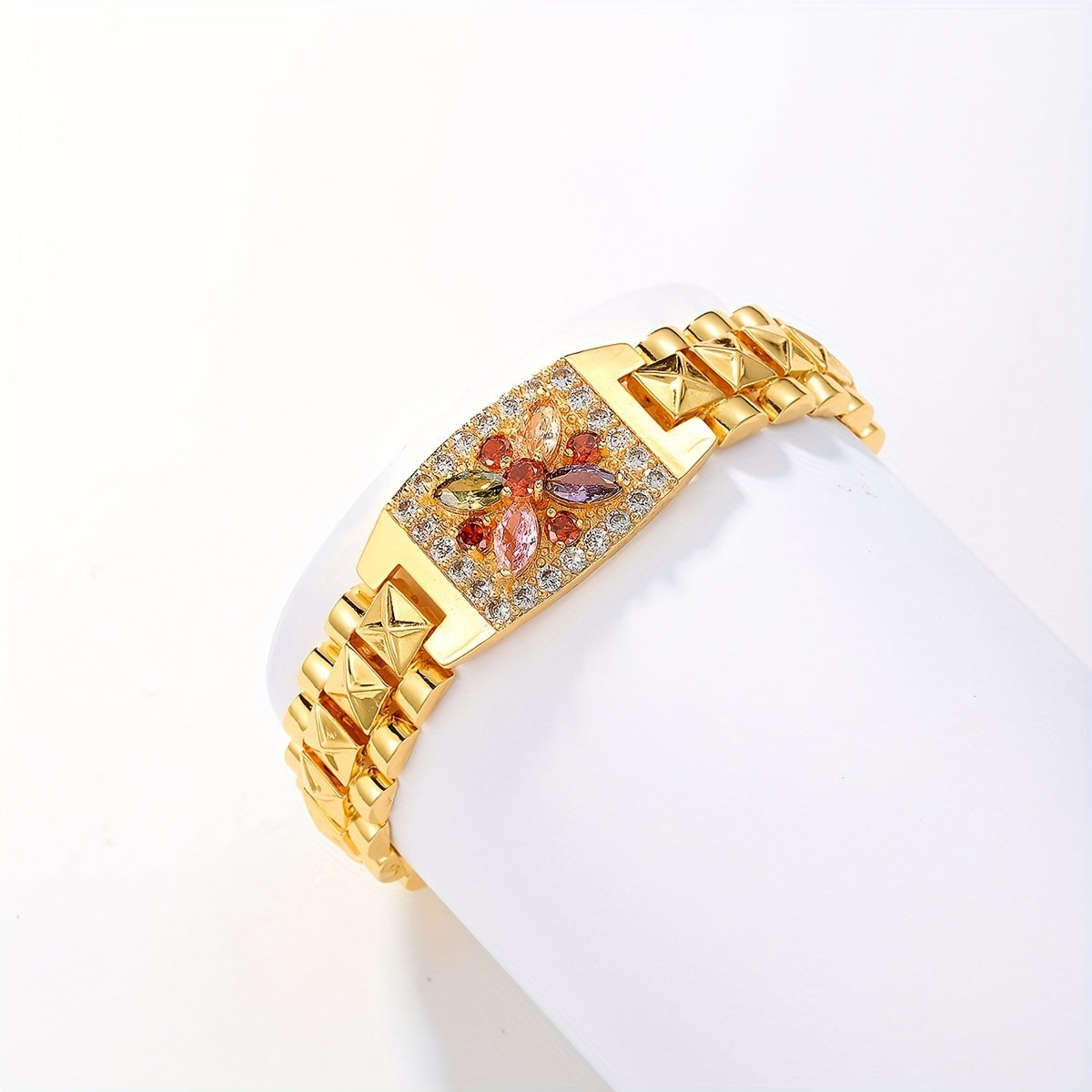 Bracelet "Éclosion Solaire" – Fleurs de Zircon