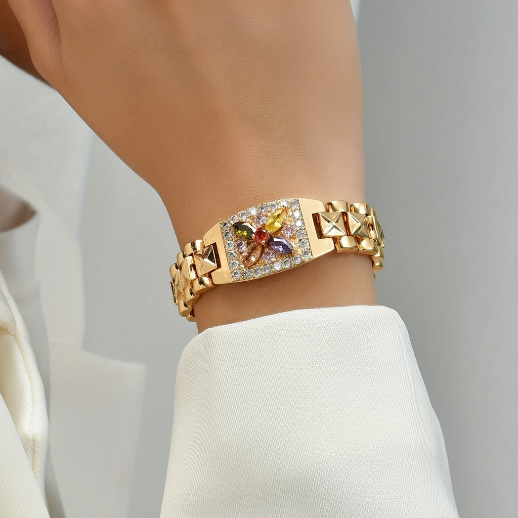 Bracelet "Éclosion Solaire" – Fleurs de Zircon