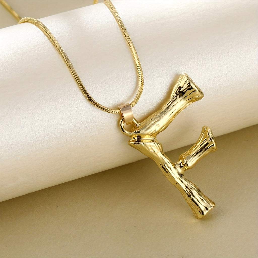Collier Initiale "Bamboo"