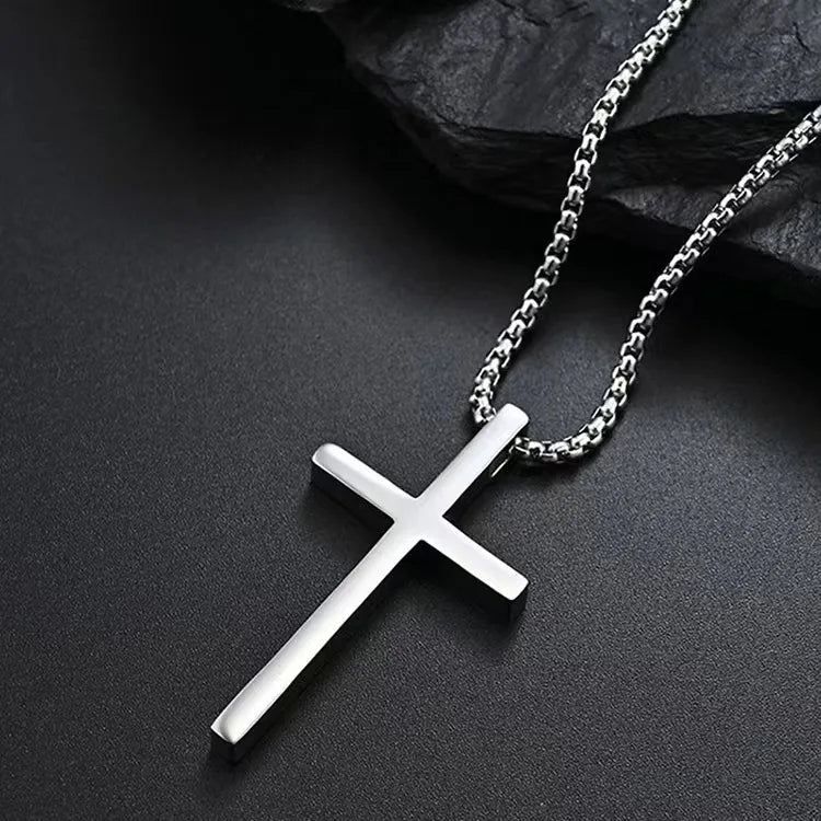 Collier Croix Classique en Acier Inoxydable