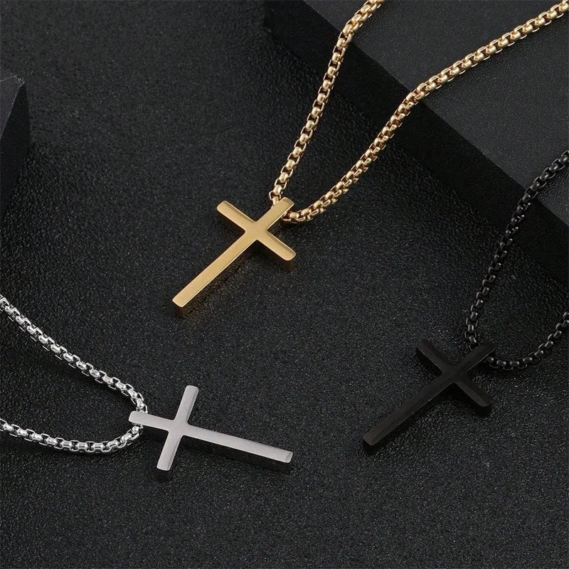 Collier Croix Classique en Acier Inoxydable
