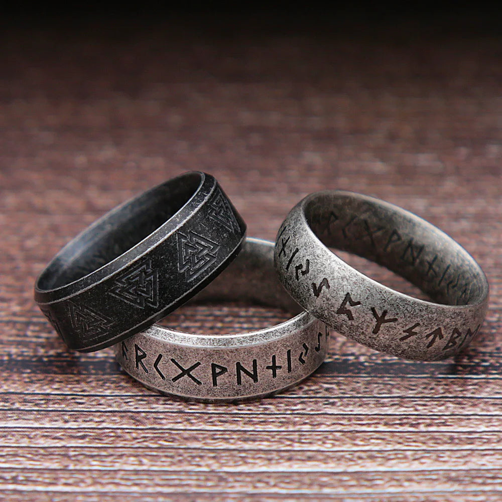 Bague Rune Viking "Odin" – Acier 316L