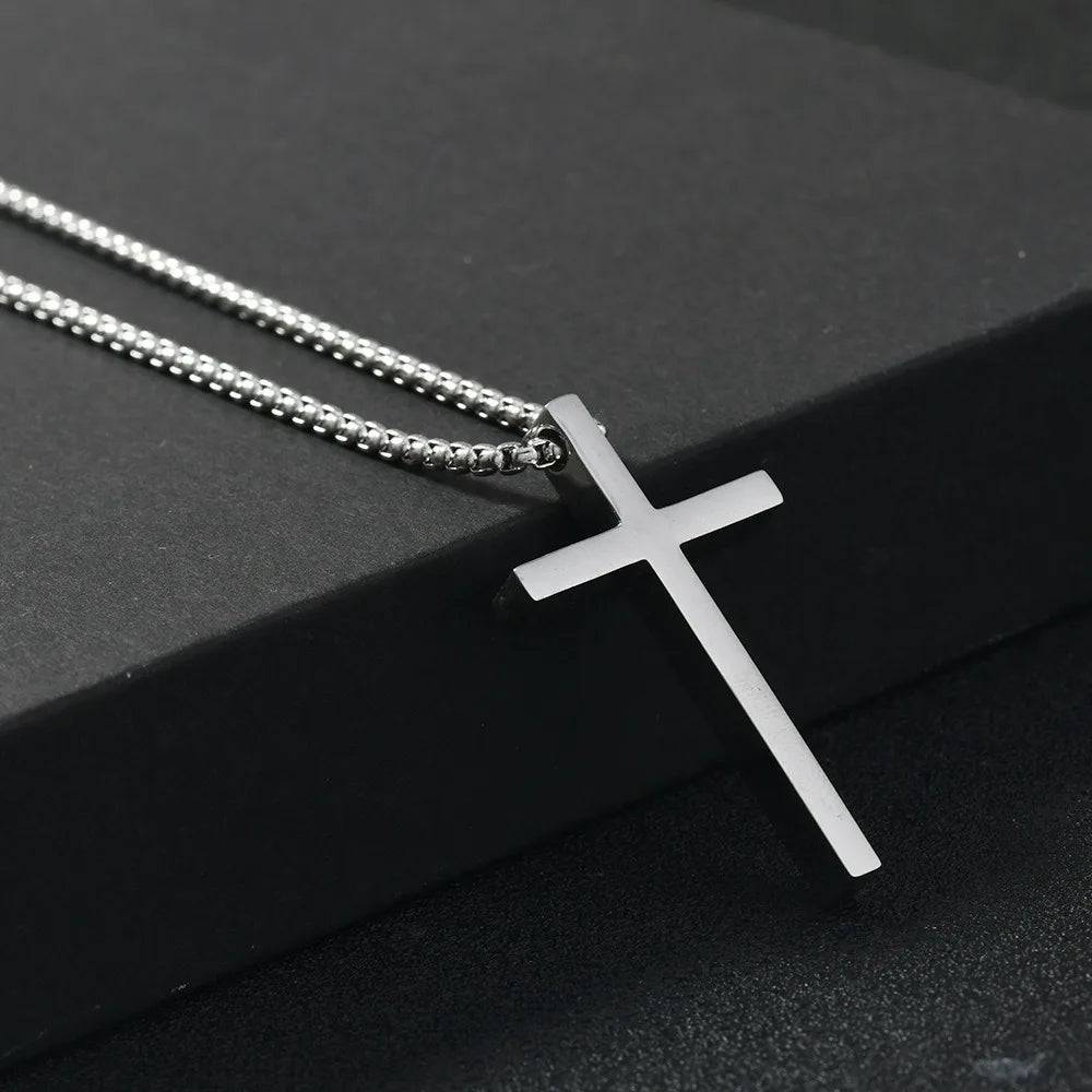 Collier Croix Classique en Acier Inoxydable
