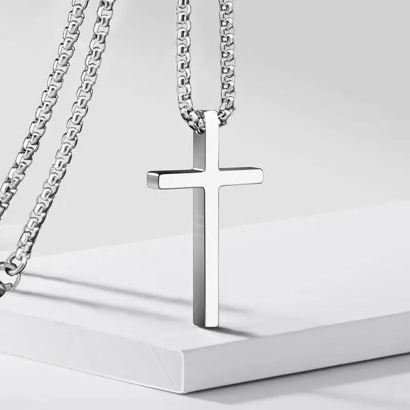 Collier Croix Classique en Acier Inoxydable