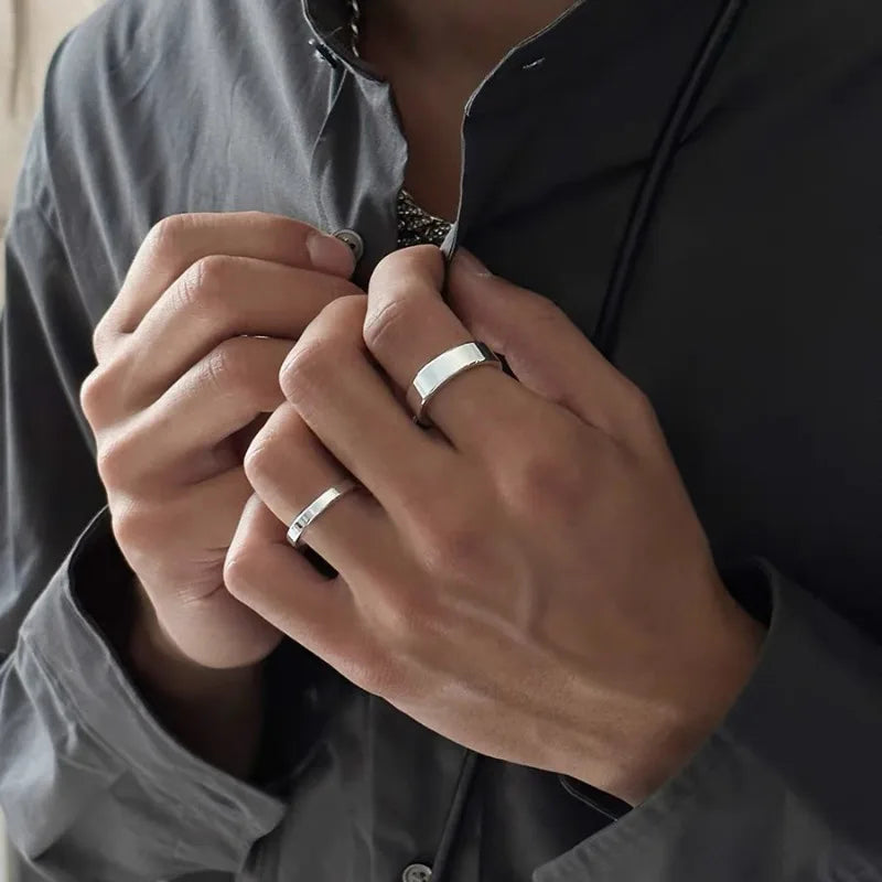 Bague Anneau "Courbe Lisse" – Acier Inoxydable