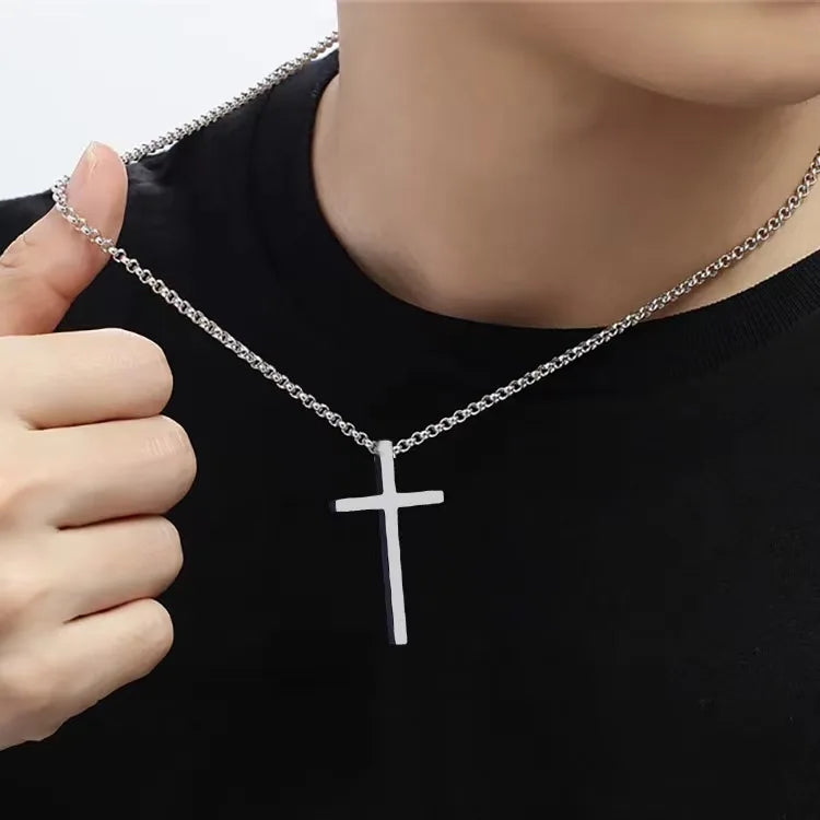 Collier Croix Classique en Acier Inoxydable