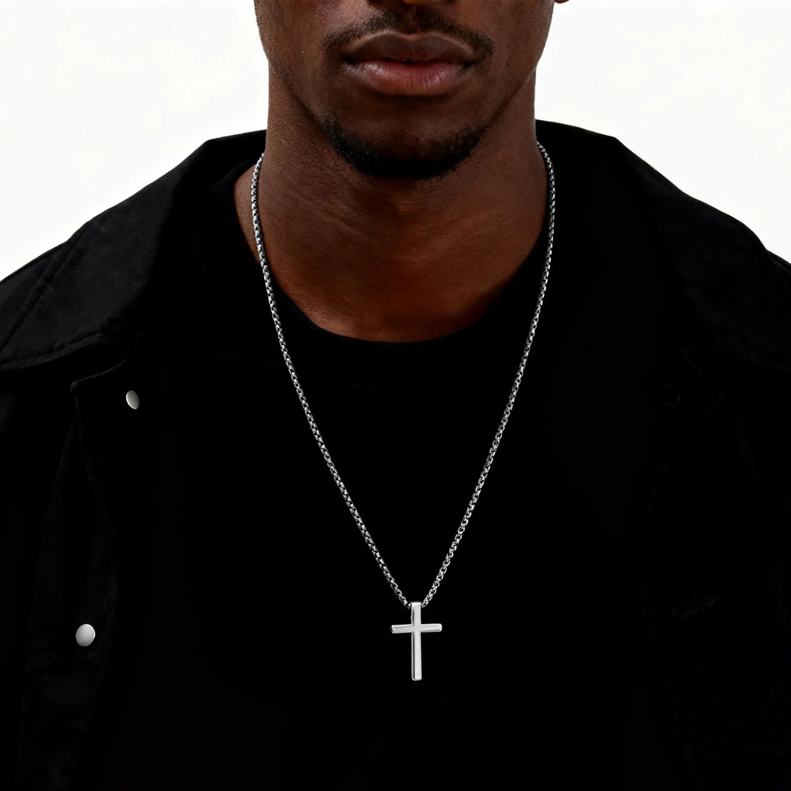 Collier Croix Classique en Acier Inoxydable