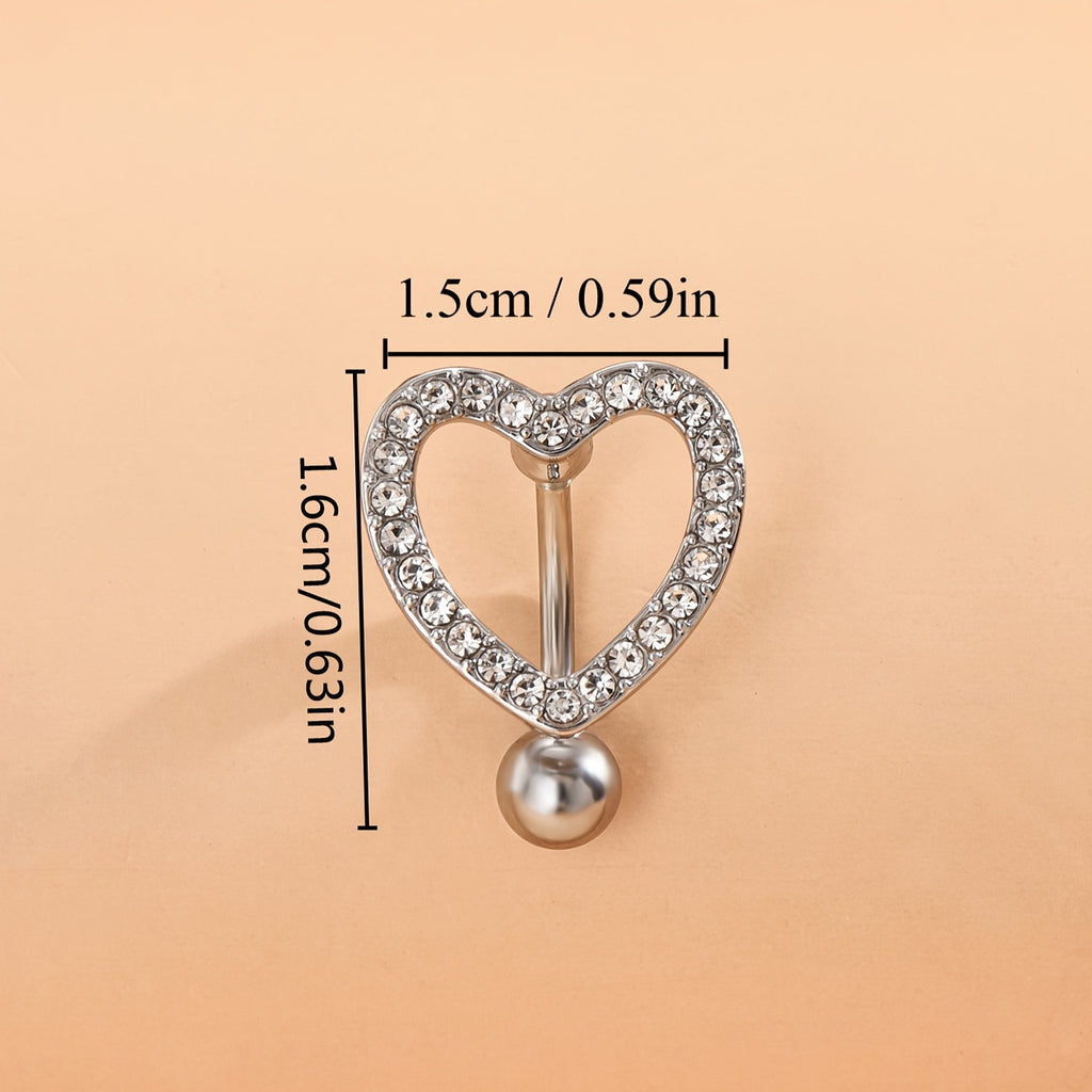 Piercing Nombril "Cœur Cristallin" – Éclat Zircon