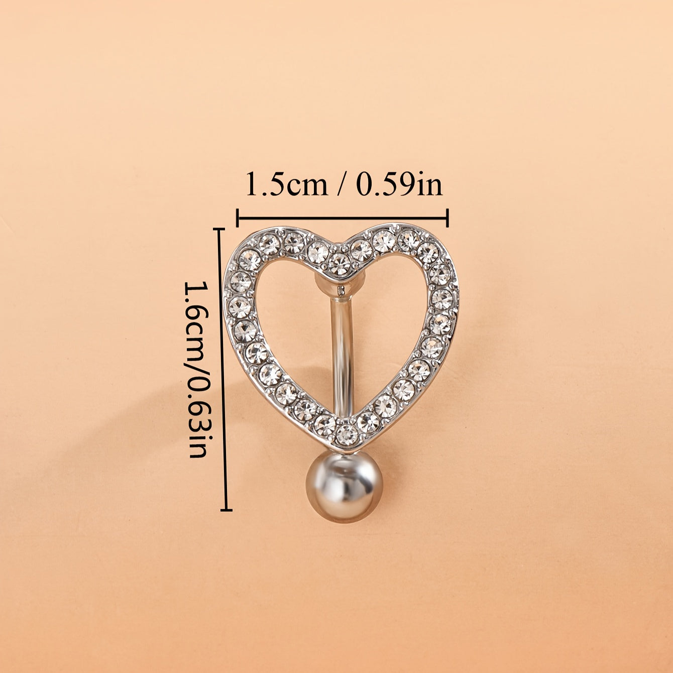 Piercing Nombril "Cœur Cristallin" – Éclat Zircon
