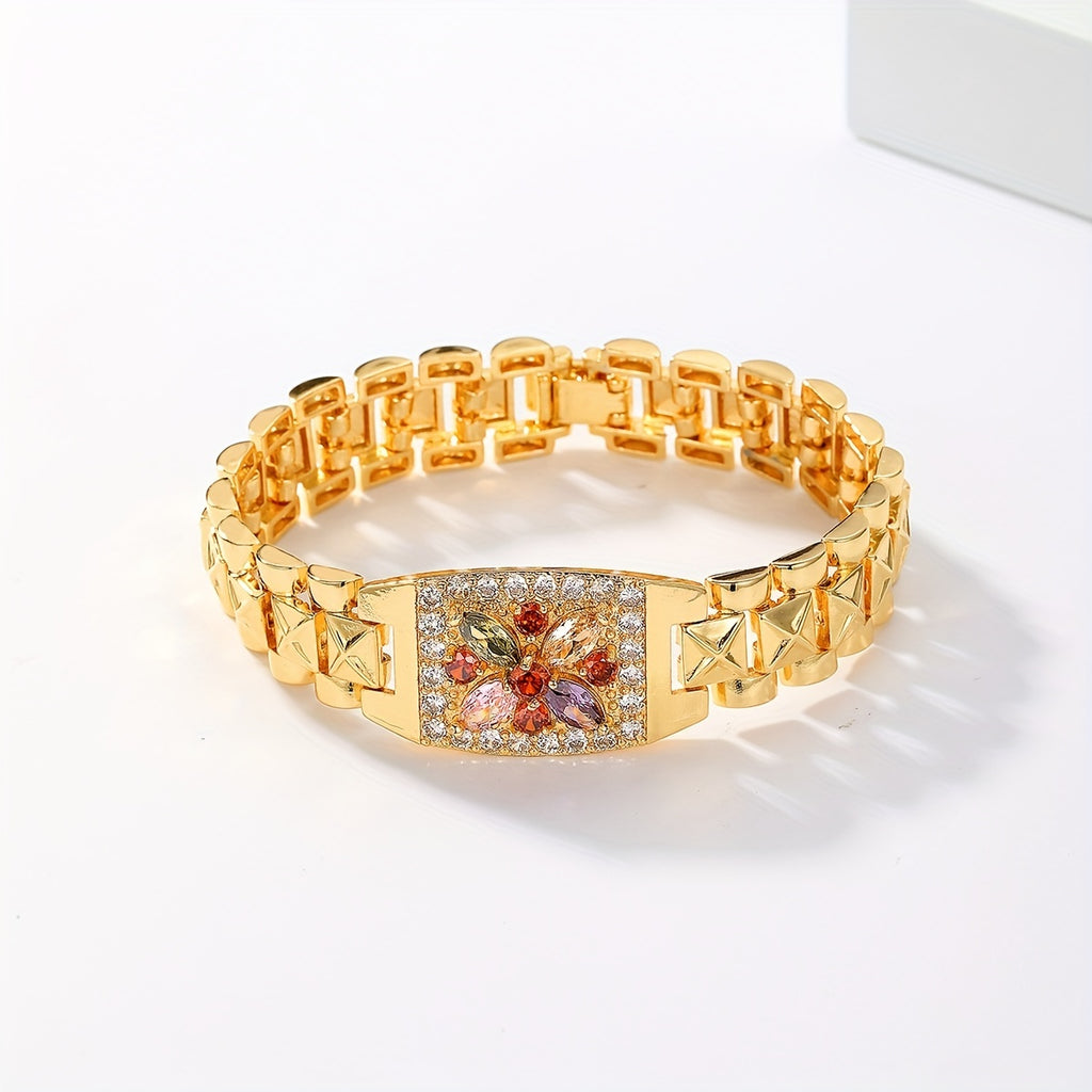 Bracelet "Éclosion Solaire" – Fleurs de Zircon