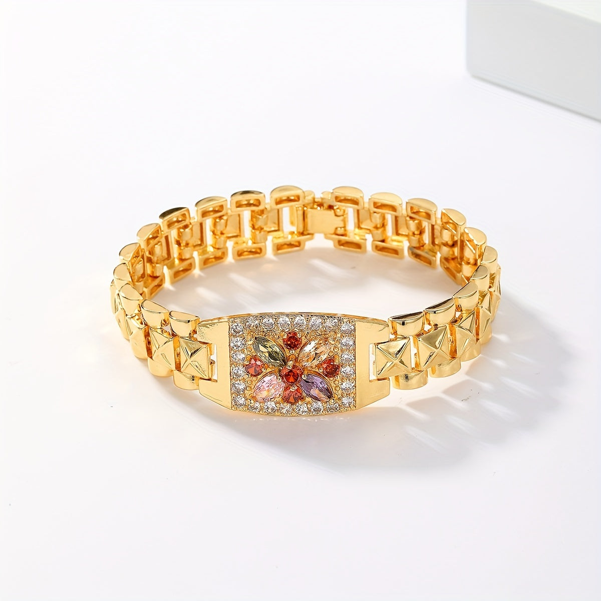 Bracelet "Éclosion Solaire" – Fleurs de Zircon
