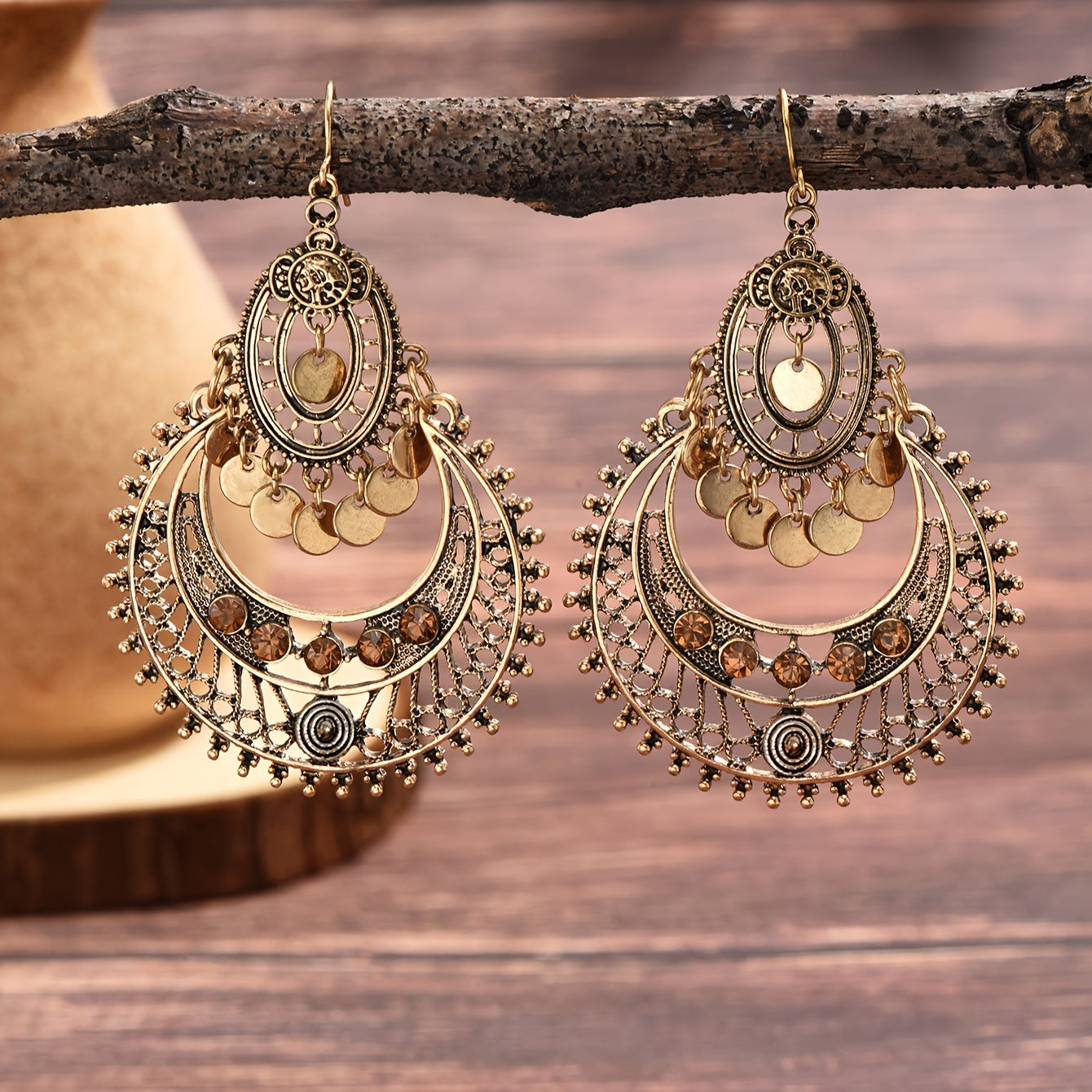 Boucles d’Oreilles "Boho Chic" – Arabesques Évidées