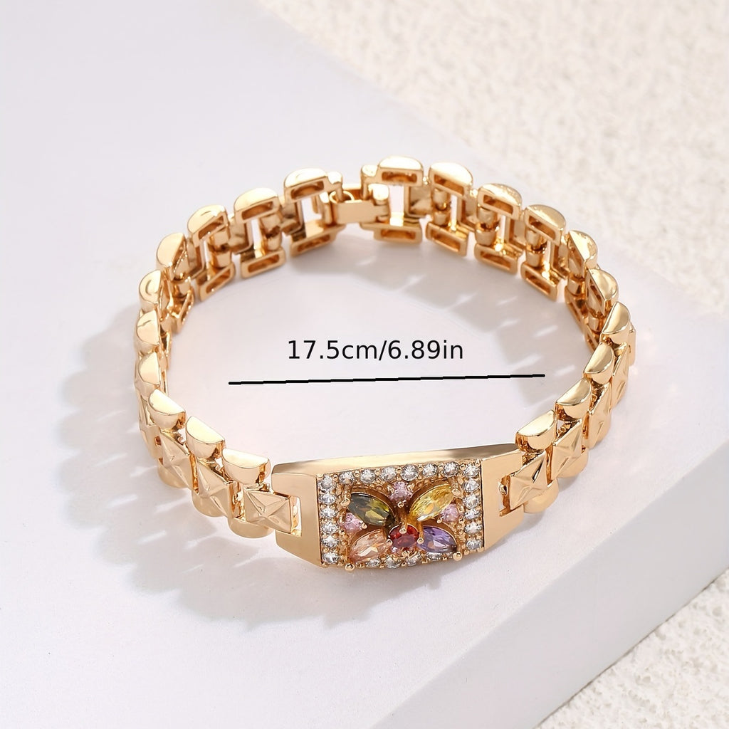 Bracelet "Éclosion Solaire" – Fleurs de Zircon