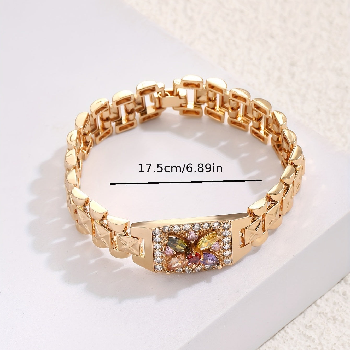 Bracelet "Éclosion Solaire" – Fleurs de Zircon
